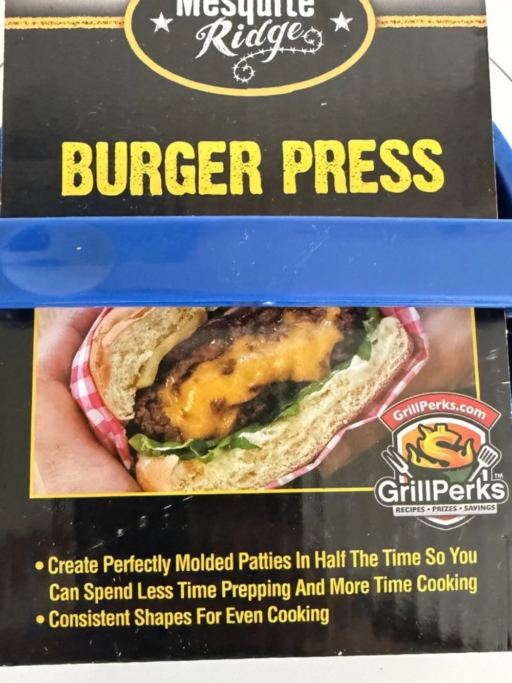 New Mesquite Ridge Burger Press Hamburger Patty Molds Maker Kitchen Plastic